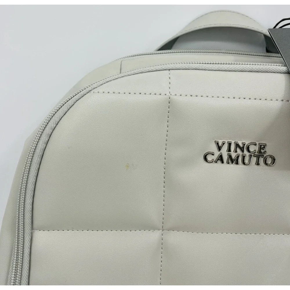 Vince Camuto Addison Gray Quilted Puffy Backpack Faux Leather